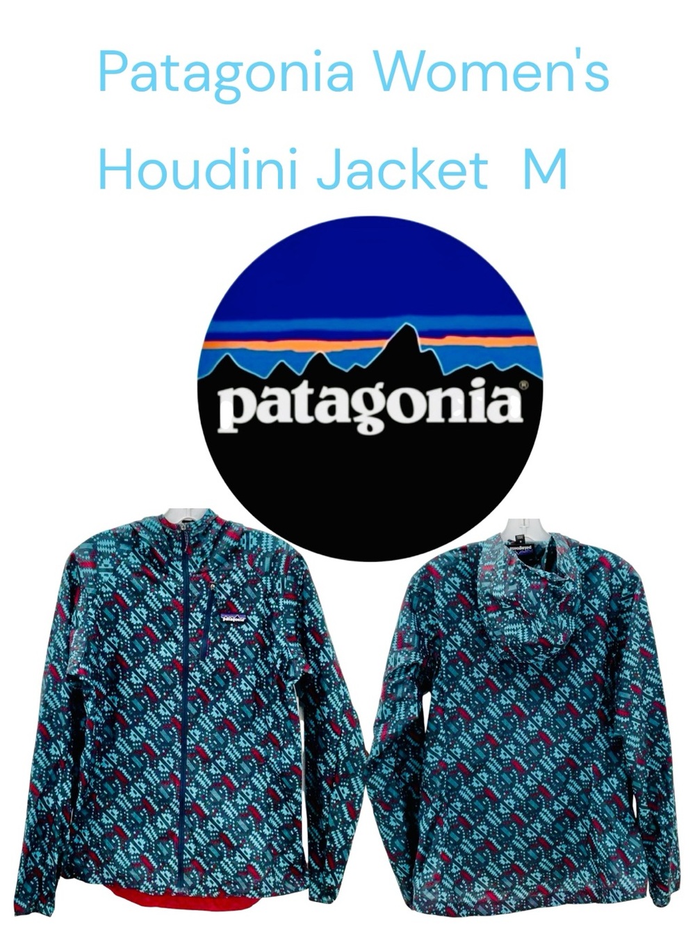Patagonia Women's Houdini Jacket - Size Medium In Retired Icefall Smolder Blue.